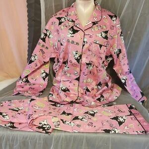 Kuromi Pajamas Size Small Medium Pink Loungewear Sleepwear Cosplay Halloween Y2K